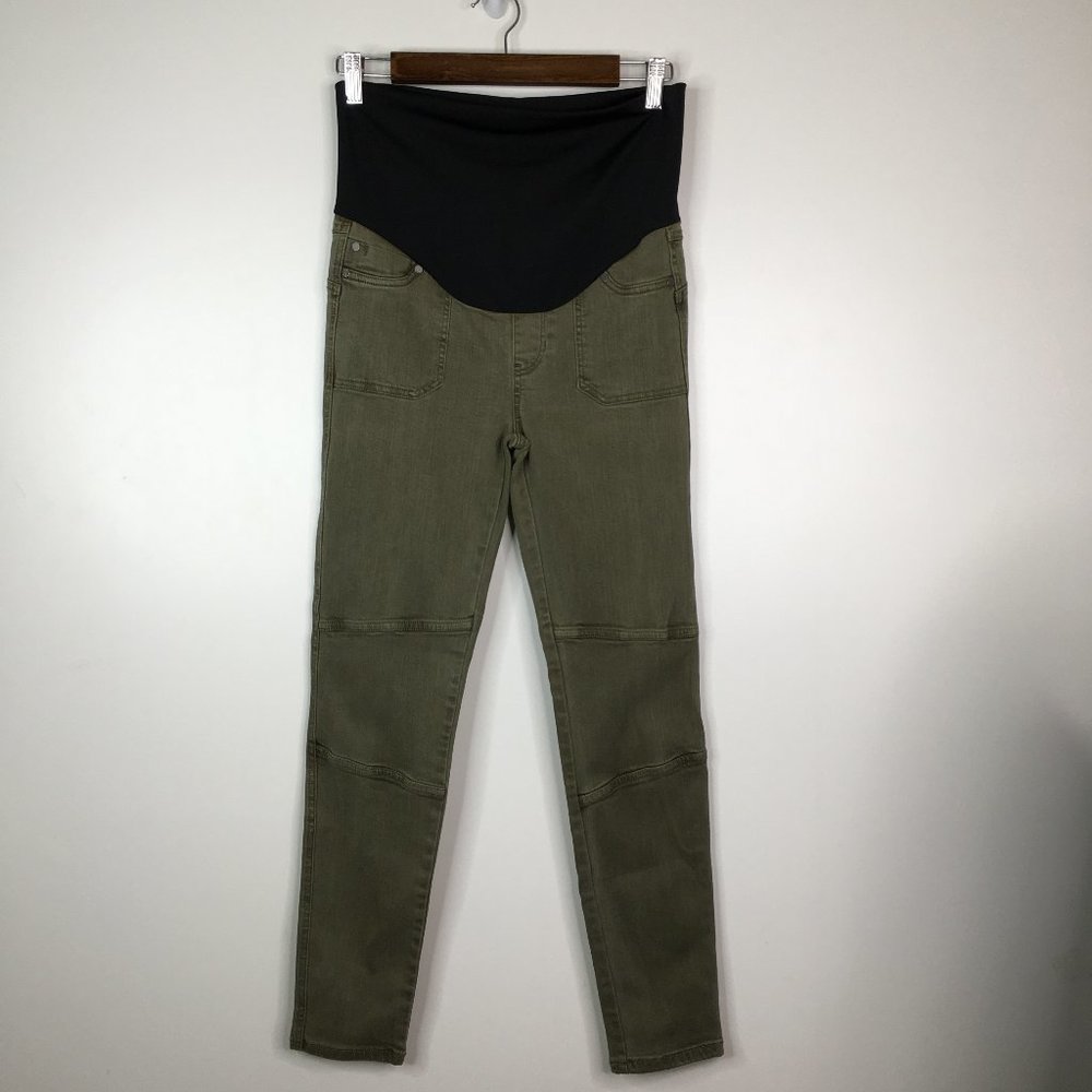 Liverpool Maternity Olive Denim Ankle Cargo Pants
